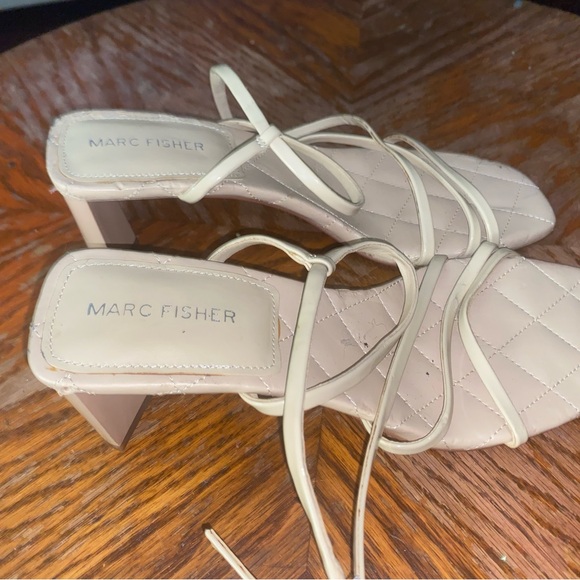Marc Fisher Cream Strappy Block Heel Sandals women size 7.5 - Picture 6 of 7